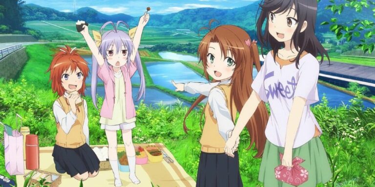 Non Non Biyori Characters Having Picnic