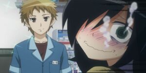 Watamote Episode 1 Tomoki Talking To A Cashier