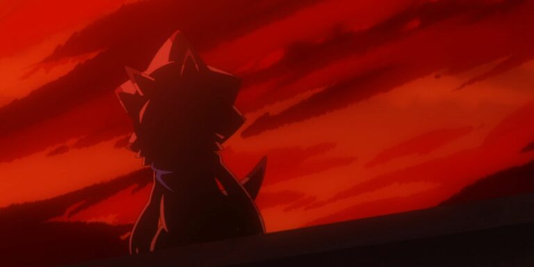 A Betsumon in disguise as Gammamon in the shadows in Digimon Ghost Game