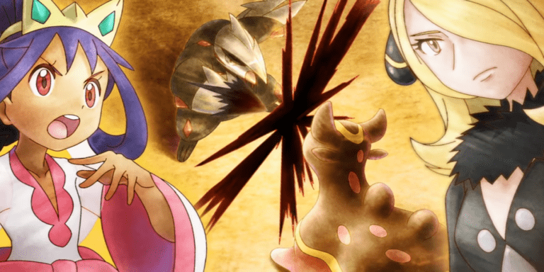 Iris vs Cynthia in the Masters Eight of the World Coronation Series in Pokémon Journeys