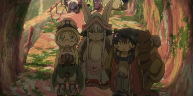 Riko, Reg, and Nanachi about to ascend the sixth layer