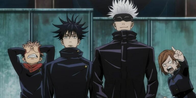 Yuji, Megumi, Satoru, and Nobara from Jujutsu Kaisen