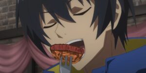 Yuji eating that steak