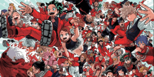 Every My Hero Academia Character celebrating the anniversary