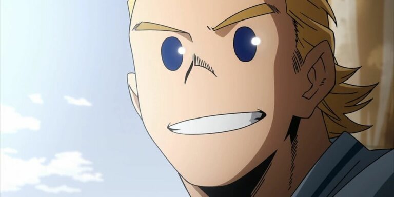 Mirio grinning brightly
