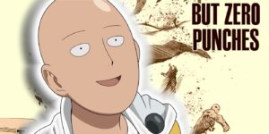 Amused Saitama in One-Punch Man