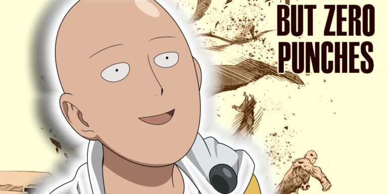 Amused Saitama in One-Punch Man