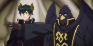 King Satan and Camio overlook the demon realm in The Devil Is a Part-Timer.