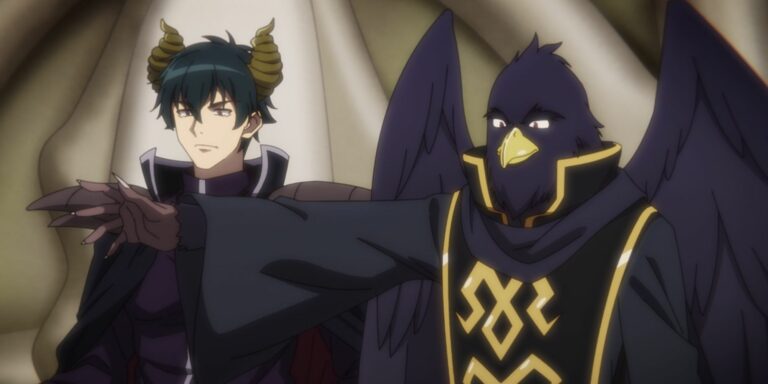 King Satan and Camio overlook the demon realm in The Devil Is a Part-Timer.