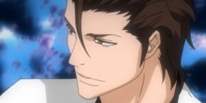 Aizen hair slicked back