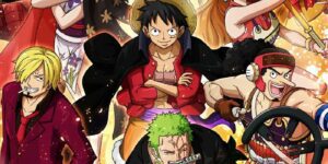 Luffy leads the Straw Hats to Wano in One Piece.