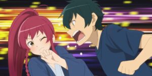 Sadao Maou yells at Emi Yusa in The Devil Is a Part-Timer!.