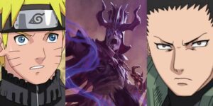 Naruto Uzumaki surprized (left); Lich on DnD core book cover (center); Shikamaru Nara looks determined (right)