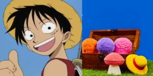 Monkey D. Luffy and the new line of devil fruit bath bombs from Lush