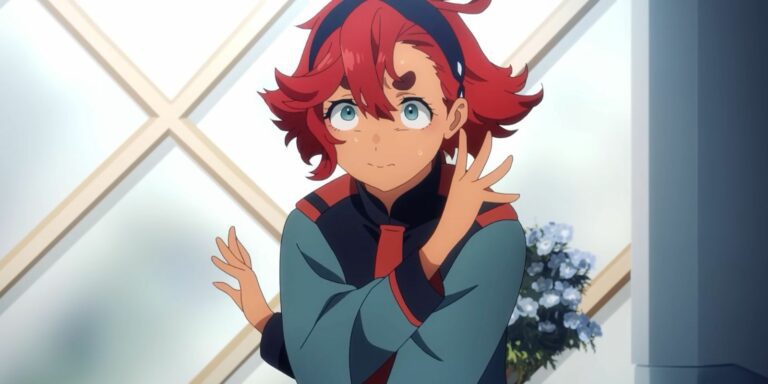 Gundam The Witch From Mercury Episode 1 Suletta Slaps Guel Pose