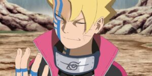 Boruto under the control of his Karma seal in Boruto.