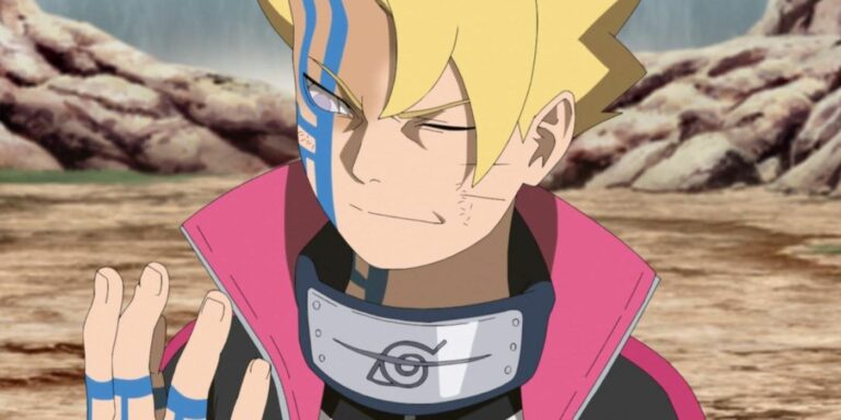 Boruto under the control of his Karma seal in Boruto.
