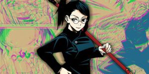 maki zenin holding a staff jujutsu kaisen