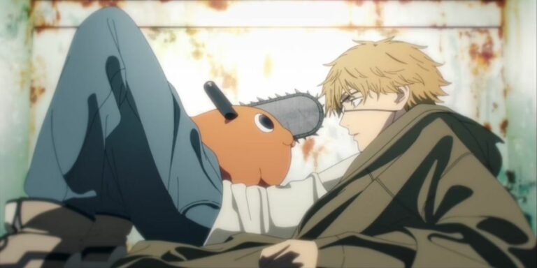 Pochita and Denji in Chainsaw Man.
