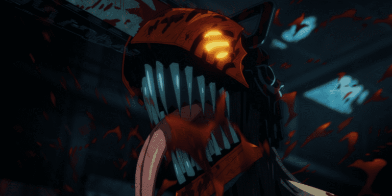 Denji transforms into Chainsaw Man.