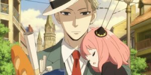 Loid Forger with his daughter, Anya, in Spy x Family.