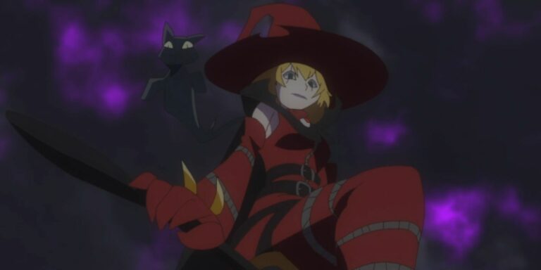 Witchmon and her familiar on Digimon Ghost Game
