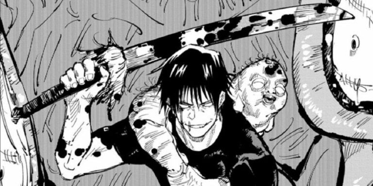 Toji Fushiguro wieling his worm and his sword in Jujutsu Kaisen.