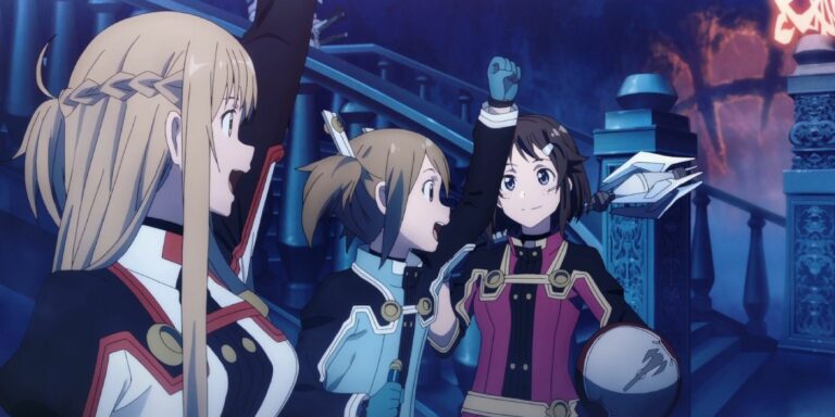 Asuna, Silica, and Lisbeth during Ordinal Scale, SAO
