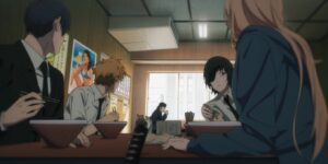 Samurai Sword confronts Special Division 4 at a ramen shop in Chainsaw Man