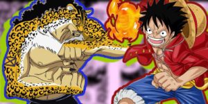 Luffy and Lucci in One Piece