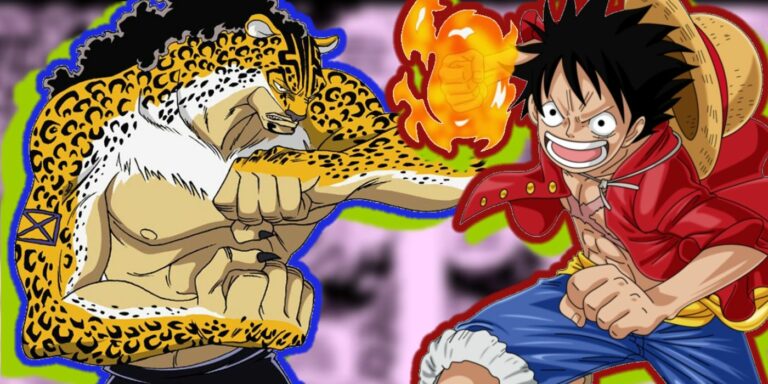 Luffy and Lucci in One Piece