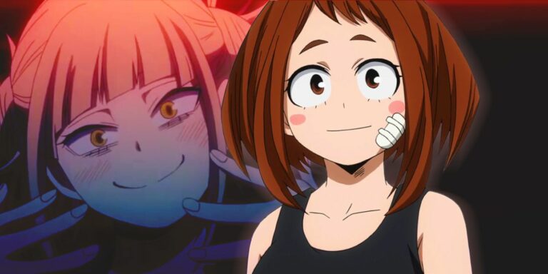 Toga and Uraraka from My Hero Academia.