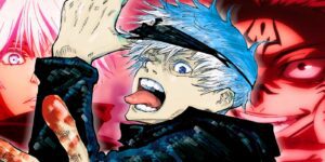 satoru gojo in front of sukuna