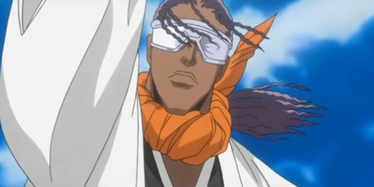 Kaname Tosen fighting in the Bleach anime.