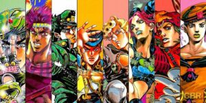 Eight Protagonists from the Jojo's Bizarre Adventure Manga