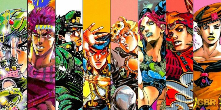 Eight Protagonists from the Jojo's Bizarre Adventure Manga