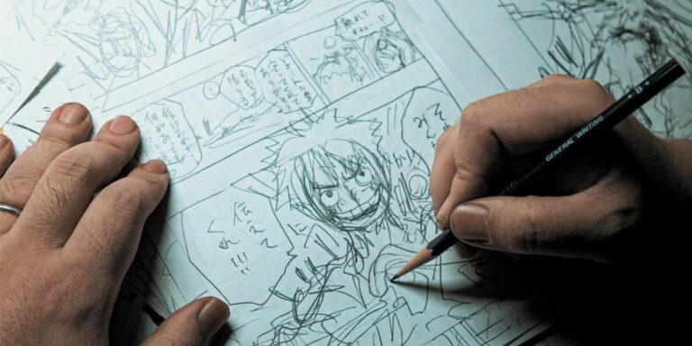 Eiichiro Oda Drawing One Piece Panel