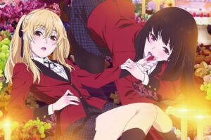 Troféus de Itsuki no clipe de curiosidades da série de anime 'Kakegurui'