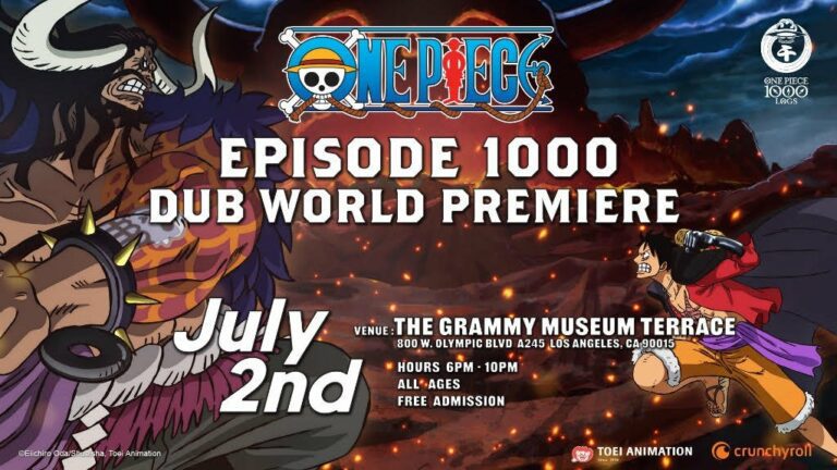 A Toei Animation trará a celebração dos fãs de 'One Piece Episode 1000 Dub World Premiere' para a Anime Expo 2023