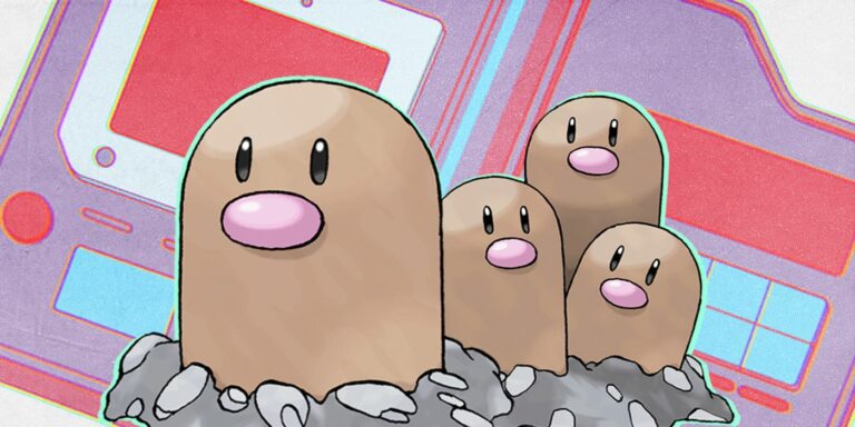 Diglett and Dugtrio in front of Pokedex