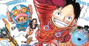 A arte da capa de One Piece destaca as reformas do arco Egghead dos chapéus de palha