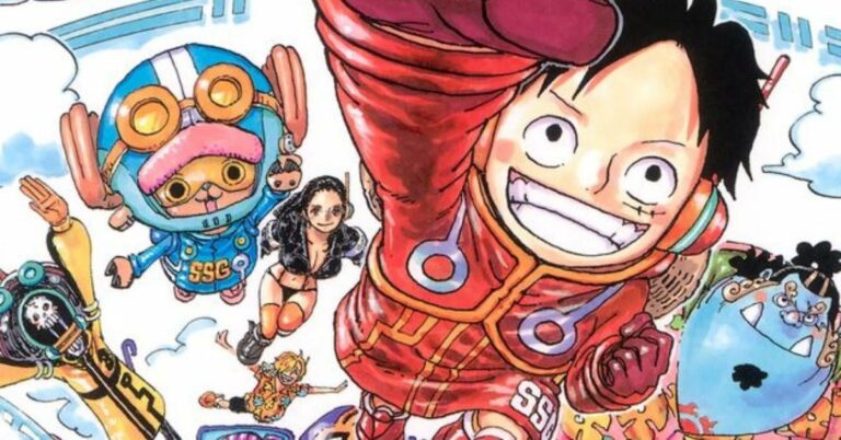 A arte da capa de One Piece destaca as reformas do arco Egghead dos chapéus de palha
