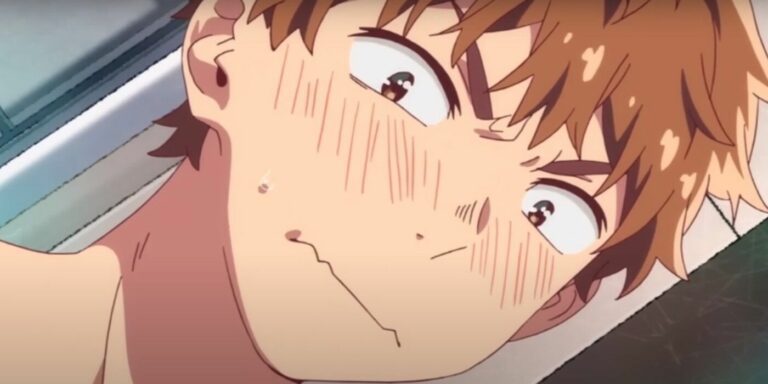 Rent a Girlfriend's Kazuya blushes in embarassment
