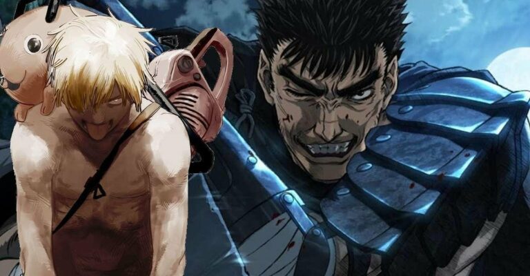 Homem-serra elétrica e cosplay Berserk se unem Denji e Guts